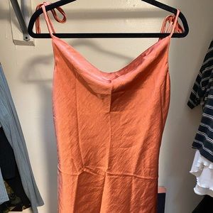 Fashion Nova Satin Mini Dress- Rust XL